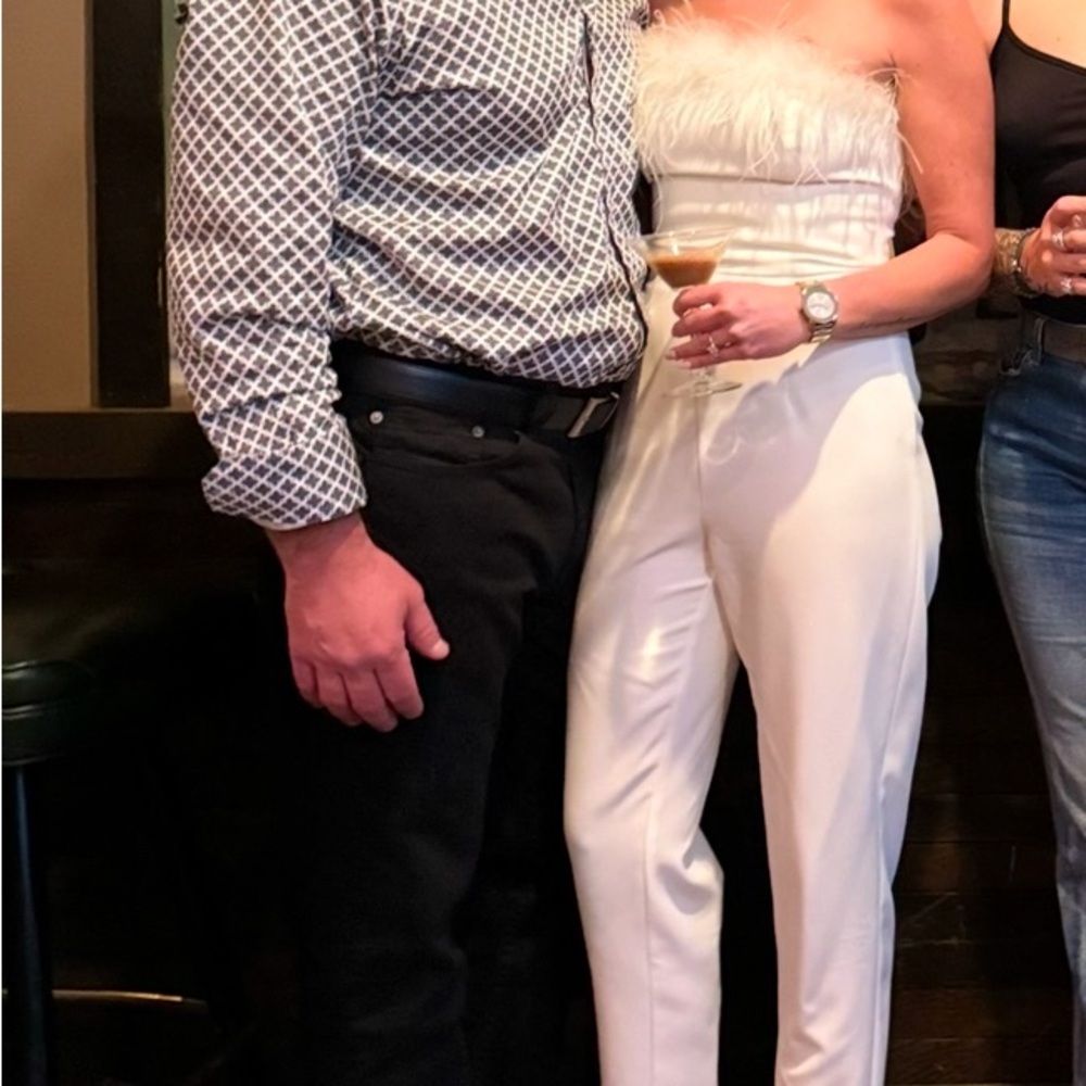 Gianni Bini White strapless jumpsuit. Size 2